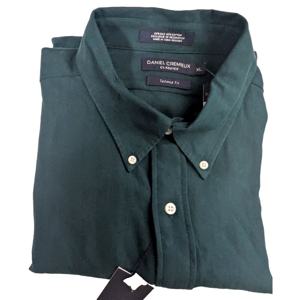 Daniel Cremieux Men's Long Sleeve Shirt XL Green NWT